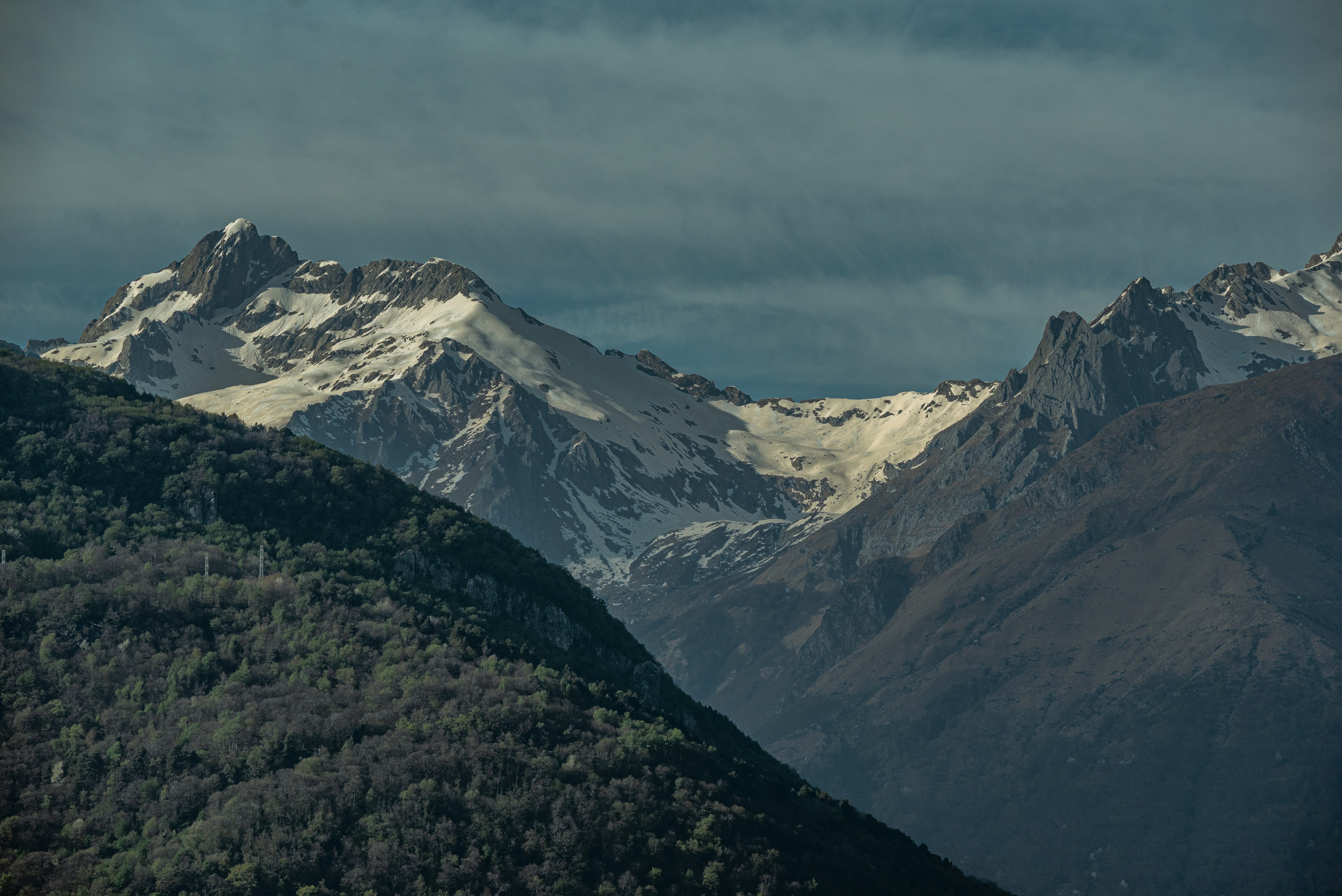 a view of a mountain range from a distance